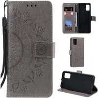 CoverKingz Handyhülle Hülle für Samsung Galaxy A51 Handyhülle Flip Case Schutzhülle Cover 16,5 cm (6,5 Zoll), Klapphülle Schutzhülle mit Kartenfach Schutztasche Motiv Mandala