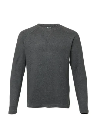 s.Oliver Red Label - Leichter Strickpullover mit Triangel-Detail grau - Gr. - S