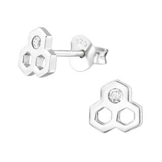 Bienenwaben Ohrringe aus 925 Silber