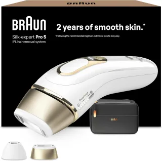 Braun Silk-expert Pro 5 PL5140 IPL [inkl. Körperaufsatz Präzisionsaufsatz] weiß/gold