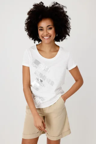 monari - T-Shirt mit Schmuckschrift - Gr. - 42