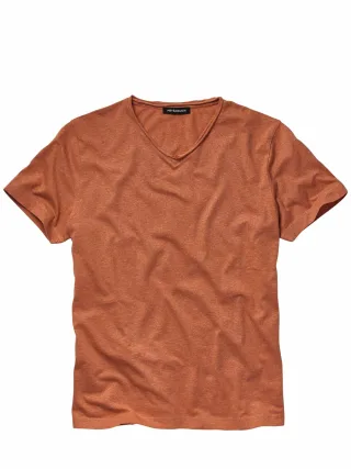Mey & Edlich Herren Victory-Shirt Orange 70 % Baumwolle, 30 % Leinen