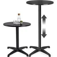 tectake Bistrotisch Aluminium-Stehtisch, höhenverstellbar, 60 x 70 / 110 cm, (Bartisch Frederic, 1-St., in schwarz), wetterfest, 2 Aufbauhöhen, Zementsockel, Belastbarkeit 60 kg