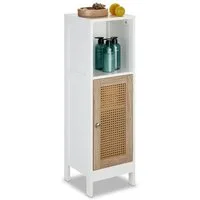 relaxdays Midischrank Badezimmerschrank mit Rattan-Tür (1-St)