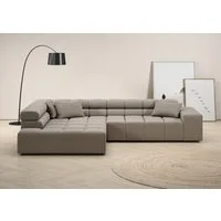 Home affaire Ecksofa Ancona, Ecksofa, incl. Kopfteilverstellung, Breite 319 cm, L-Form, wahlweise motorische Sitztiefenverstellung, auch in Cord + Easy Care