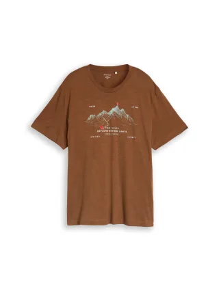 Tom Tailor - Plus Size - T-Shirt mit Print brown olive injected stripe - Gr. - 3XL
