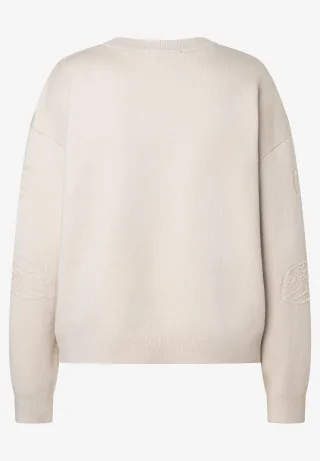 MORE & MORE - Pullover mit Pailletten weiß - Gr. - 38