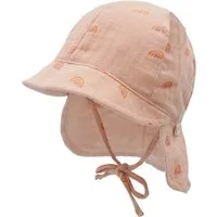 MAXIMO Schirmmütze GOTS BABY-Schildmütze, Band Musselinstoff, Nackenschutz, Futter, UV (1-St) Musselin