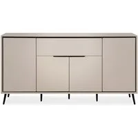 Newroom Sideboard Schwarz 175 cm, Kommode Schrank mit Türen Aufbewahrungsschrank für Wohnzimmer Flu...