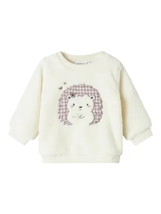 NAME IT - NBFOLPA LS TEDDY SWEAT cloud dancer - Gr. - 68