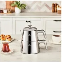 Karaca Teekanne Karaca Brewinox Edelstahl-Teekannen-Set, Midi, Inox, 1 l