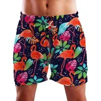 King Kameha Badeshorts Funky Flamingos Hawaii Bade-Shorts Mesh-Einsatz Verschluss Kordelzug Mit integriertem Mesh-Innenslip für extra Komfort