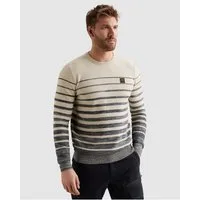 PME LEGEND Strickpullover RH Pullover structured stripe mit Logo Stickerei