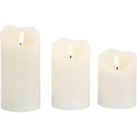 BONETTI LED Dekolicht Weihnachtsdeko, 3er Set, Timerfunktion, Warmweiß, LED-Kerze mit 3D Flamme und Timer