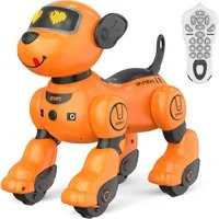 ANYSUN RC-Roboter Roboter Hund Kinder Ferngesteuerter Spielzeug-Festival Geschenk (Sprach und2,4GHz Fernsteuerung Haustier Roboterhund mit 20+ Funktionen), Programmierbarer Tanz Musik RC Roboter Hund für Kinder 3-12 Jahren