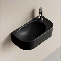 EMKE Aufsatzwaschbecken Hängewaschbecken, Aufsatzwaschtisch aus Keramik für Bad /Gäste-WC