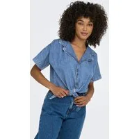 ONLY Jeansbluse ONLPAULA S/S TIE SHIRT DNM AKM Baumwollmischung, regular fit