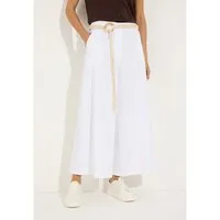 MORE&MORE Culotte weite Stoffhose mit Flechtgürtel