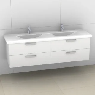 Artiqua 415 Waschtischunterschrank für Living Style 814439 Weiß Glanz, 415-WU2L-L42-7050-68 415-WU2L-L42-7050-68