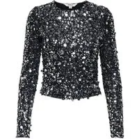 ONLY T-Shirt ONLCATINA LS SEQUINS TOP WVN, Silver