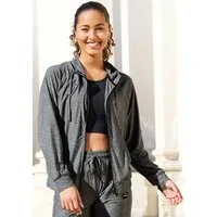 Vivance Active by Lascana Kapuzensweatjacke mit geteilte Kängurutasche, Home-und Loungewear-Serie