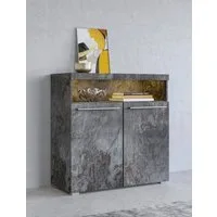 OTTO home Kommode India, Breite 91cm, stilvolle Anrichte mit 2 Türen und offene Fach, Sideboard viel Stauraum, ohne Beleuchtung