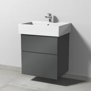 Sanipa 3way Waschtischunterbau zu Duravit Vero Air Waschtisch mit 2 Auszügen, Anthrazit-Glanz SF43379