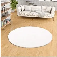 Pergamon Fellteppich Fellteppich Luxus Super Soft Plush Rund, Rund, Höhe: 25 mm