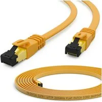 HB-DIGITAL Netzwerkkabel CAT 8.1 Patchkabel flach LAN Kabel CAT 8 U/FTP PVC Netzwerkkabel, RJ45, (1000 cm), Kontaktoberfläche: Pins Vergoldet 50µ