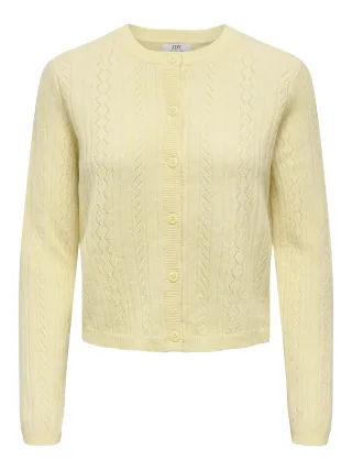JDY - JDYAPRIL LIFE L/S O-NECK CARDIGAN KNT pastel yellow - Gr. - S