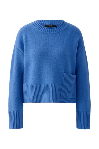 Oui - Lässiger Pullover blau - Gr. - 34