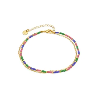 Luxenter-Armband aus Metalllegierung und lila Kristall, gefertigt in 18-karat-Gelbgold – Zasau