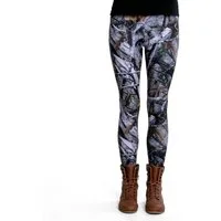 cosey Leggings Bunte Bedruckte Motiv-Leggings Baum/Wald (Einheitsgröße XS-L) Baum Camouflage