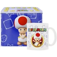 Nintendo Spardose Nintendo Super Mario World Set Cup Becher mit Spardose - Figur : Toad