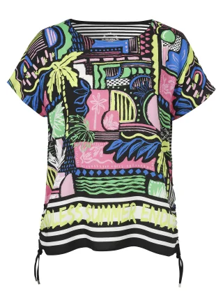 VIA APPIA DUE - Bluse Rundhals 1/2 Arm Druck flamingo multicolor - Gr. - 50