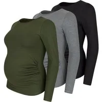 M.M.C. Umstandsshirt Langarm Basic Umstandsmode (3-tlg)