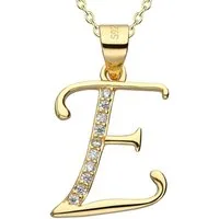 AMERITA Kette mit Anhänger Buchstaben E 925 Sterling Silber goldene Halskette Buchstabenkette, (inkl. Luxus Schmucketui), Geschenkidee für Frauen Damen