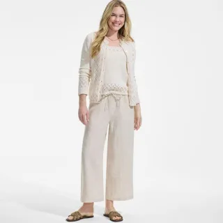 Weite Premium Reinleinen-Schlupfhose in 7/8-Länge für Damen, Damen, size: regular, Rot, Leinen, by Lands' End