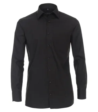 CASAMODA - Popeline Hemd uni 006050 schwarz - Gr. - 46