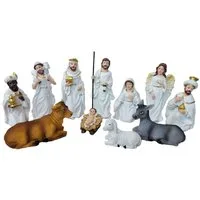 Geschenkestadl Krippenfigur 11 Krippenfiguren Weihnachten in Weiß oder Bunt erhältlich (Set, 11tlg), Advent
