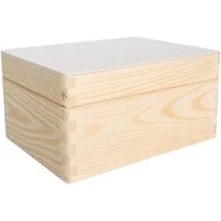 Creative Deco Fußhocker Holzkiste mit Deckel, 19,5 x 15 x 10 cm (1cm), Für Dokumente Wertsachen Spielzeuge Werkzeuge