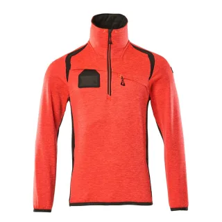 MASCOT Herren Fleecepullover mit kurzem Reißverschluss ACCELERATE SAFE Hi-vis Rot / Dunkelanthrazit 5XL - 19303-316-22218-5XL