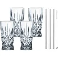 Nachtmann Latte-Macchiato-Glas Noblesse Latte Macchiato Set 350 ml 8er Set, 9-tlg., Glas