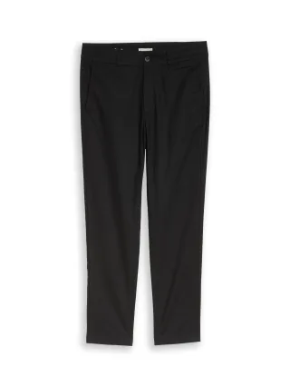 Denim Tom Tailor - TTTAPERED Relaxed Chino Hose mit Leinenanteil black - Gr. - M