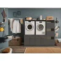 Laundreezy Mehrzweckschrank-Set LAUNDREEZY LDSK10, Breite 185 cm, Softclose, höhenverstellbare Füße