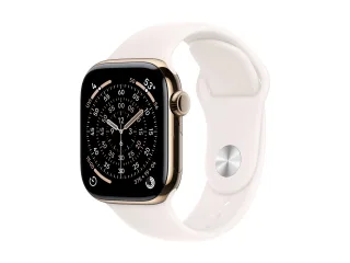 Apple Watch Series 11 (GPS + Cellular) 42mm Titan gold mit Sportarmband S/M blassrosa | mf8w4zr/a |