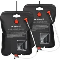 Navaris Gartendusche Navaris 2er Campingdusche solar 20 L, kompakt und mobil
