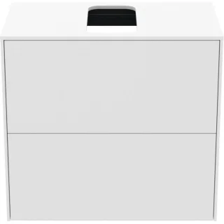 Ideal Standard Conca Waschtisch-Unterschrank T3946Y1 mit Ausschnitt, 2 Auszüge, 60x37x55 cm, mittig, Weiß matt lackiert