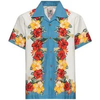 KingKerosin Kurzarmhemd Tropical Flowers mit tropischen Blumen