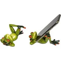 formano Sammelfigur Frosch Handyhalter Smartphone-Halterung Polyresin Froschhausen 15 cm